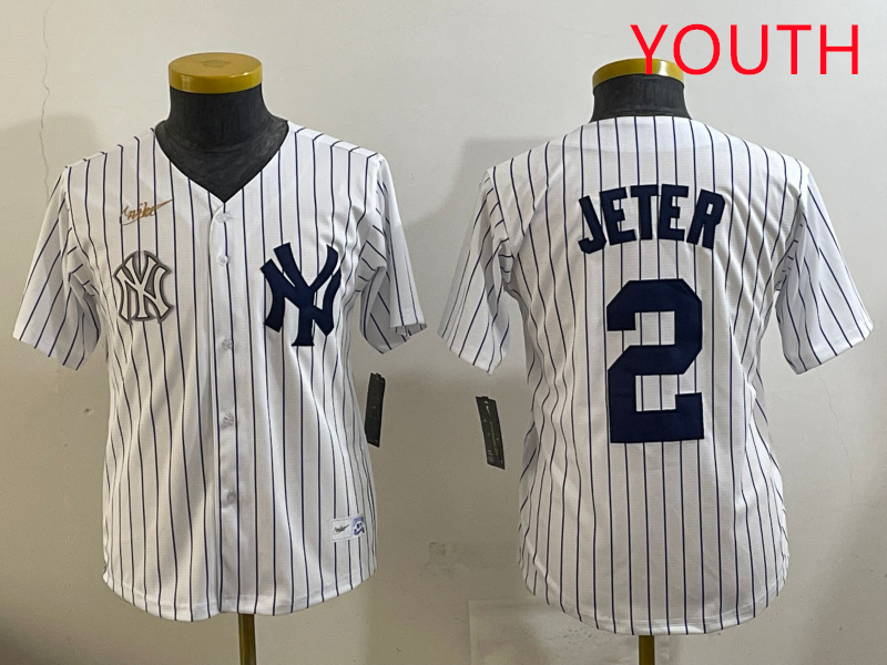 Youth New York Yankees 2 Jeter White 2025 Nike MLB jersey style 17